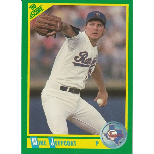 1990 Score #158 Mike Jeffcoat NM-MT Texas Rangers Baseball Card - Baseball Card Single