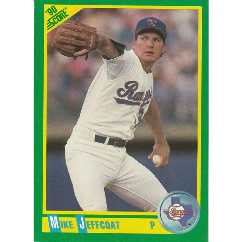 1990 Score #158 Mike Jeffcoat NM-MT Texas Rangers Baseball Card - Baseball Card Single
