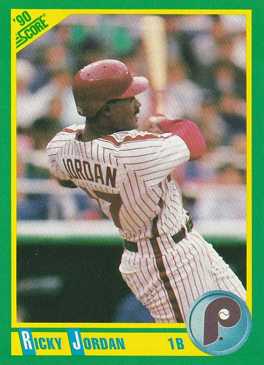 1990 Score #16 Ricky Jordan EX Excellent Philadelphia Phillies Baseball Card