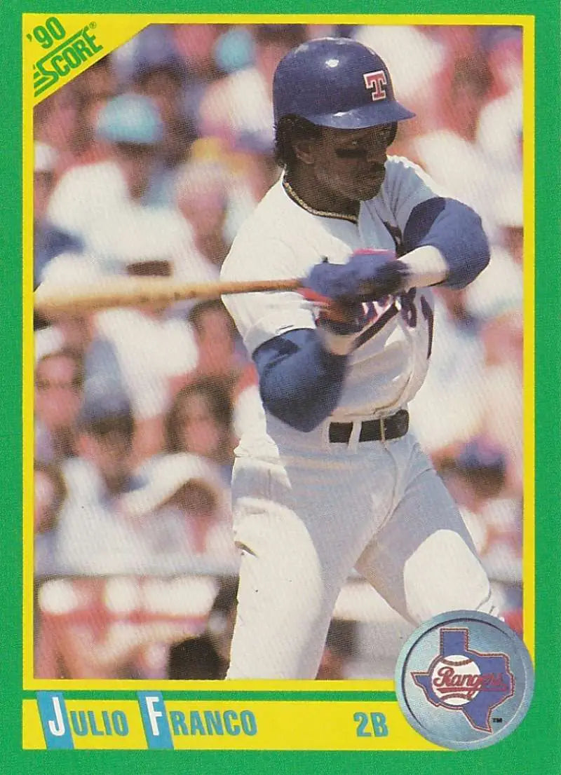 1990 Score #160 Julio Franco EX Excellent Texas Rangers Baseball Card - Baseball Card Single