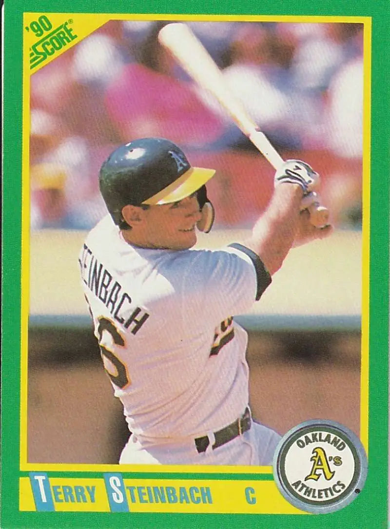 1990 Score #162 Terry Steinbach EX Excellent Oakland Athletics Baseball Card - Baseball Card Single