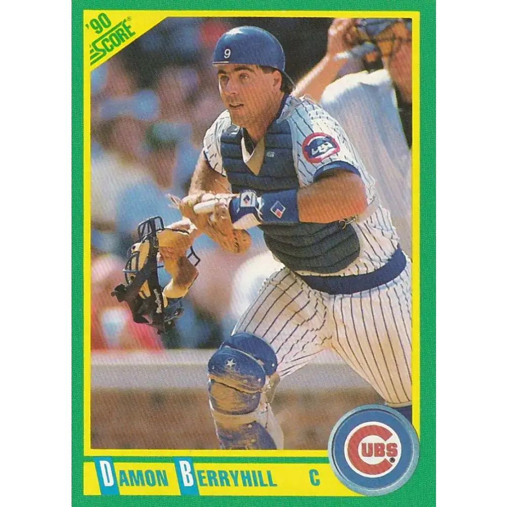 1990 Score #163 Damon Berryhill NM-MT Chicago Cubs Baseball Card - Baseball Card Single