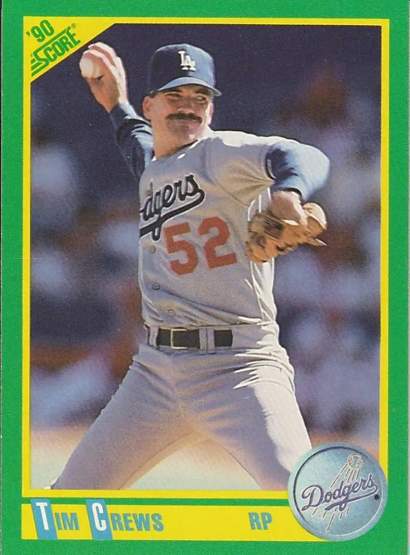 1990 Score #164 Tim Crews EX Excellent Los Angeles Dodgers Baseball Card - Baseball Card Single