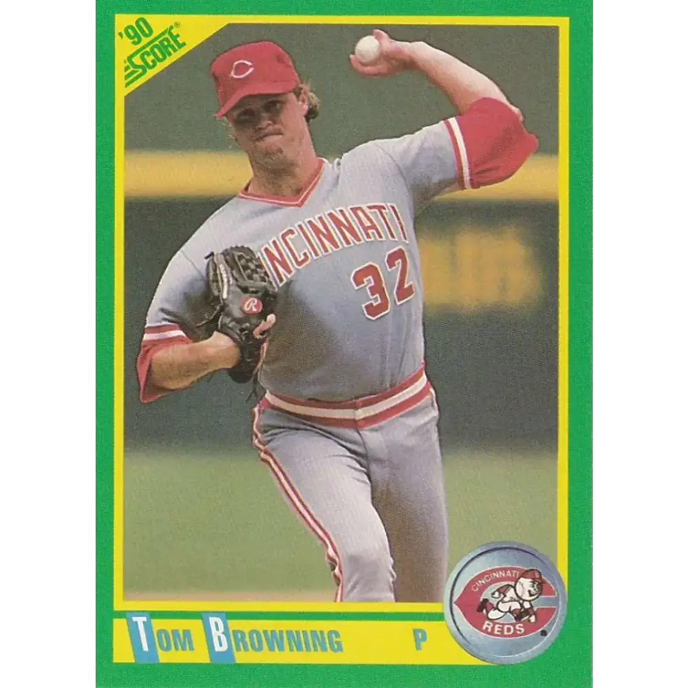 1990 Score #165 Tom Browning NM-MT Cincinnati Reds Baseball Card - Baseball Card Single