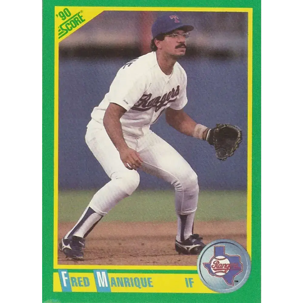1990 Score #166 Fred Manrique NM-MT Texas Rangers Baseball Card - Baseball Card Single