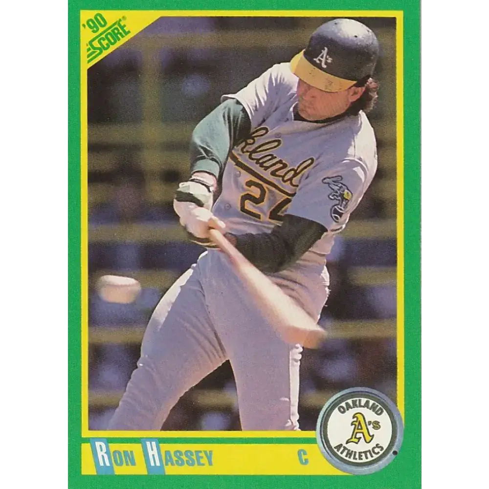 1990 Score #168b Ron Hassey COR NM-MT Oakland Athletics Baseball Card - Baseball Card Single