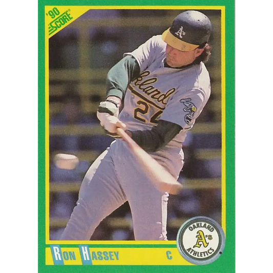1990 Score #168b Ron Hassey COR NM-MT Oakland Athletics Baseball Card - Baseball Card Single