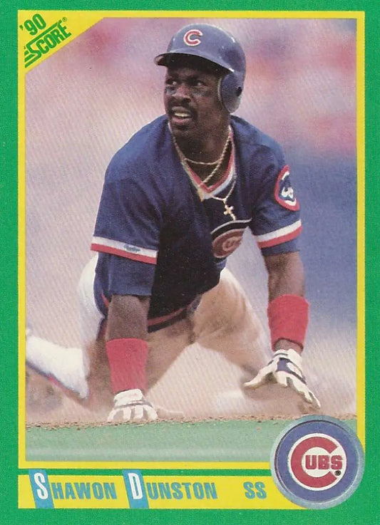 1990 Score #169 Shawon Dunston EX Excellent Chicago Cubs Baseball Card