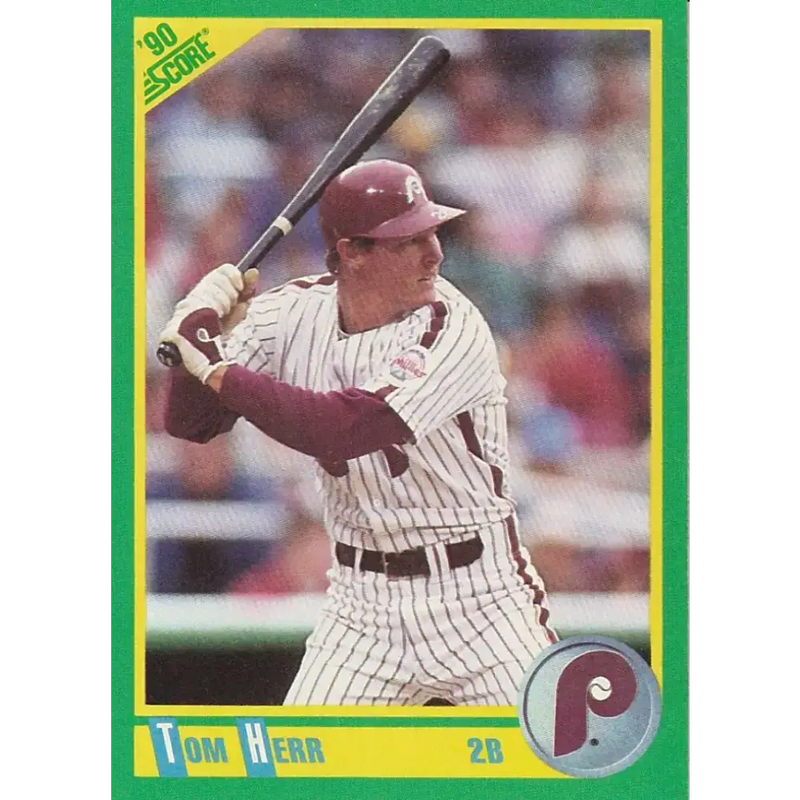1990 Score #171 Tom Herr NM-MT Philadelphia Phillies Baseball Card - Baseball Card Single