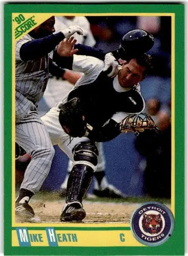 1990 Score Mike Heath baseball card with original gloss from simply sandoval collection