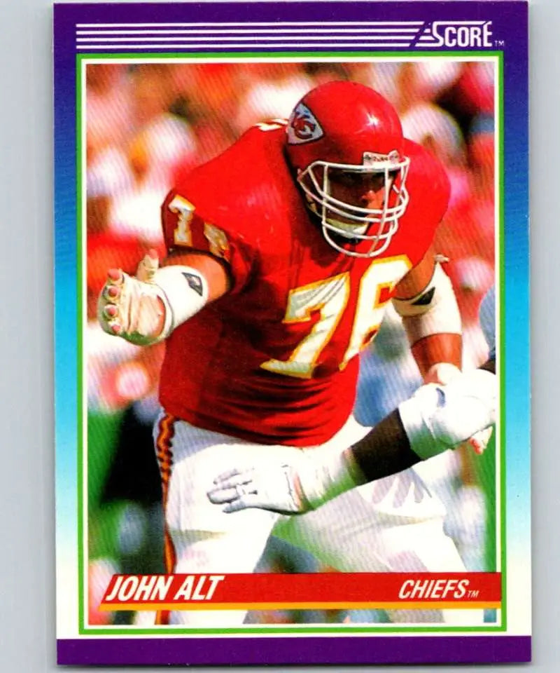 1990 Score #176 John Alt NM-MT RC Rookie Kansas City Chiefs Football Card - Football Card Single