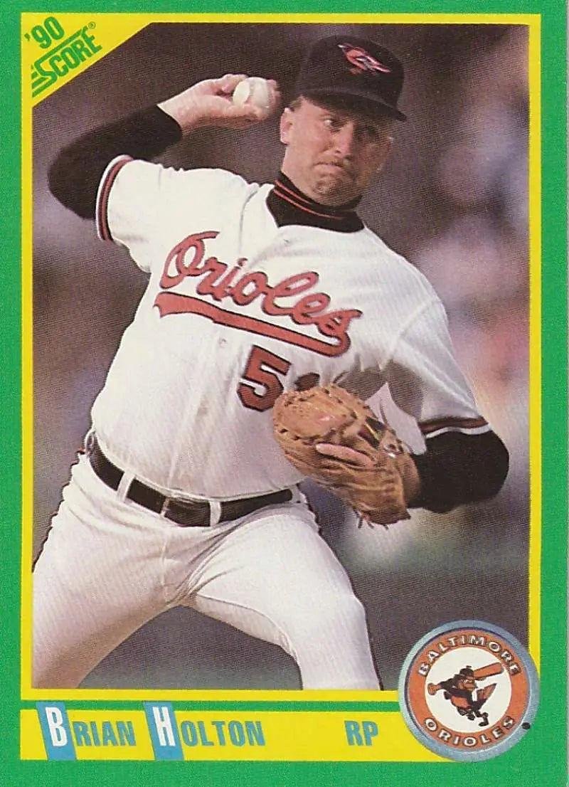 1990 Score #177 Brian Holton EX Excellent Baltimore Orioles Baseball Card - Baseball Card Single