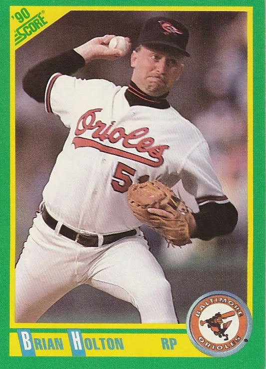 1990 Score #177 Brian Holton EX Excellent Baltimore Orioles Baseball Card - Baseball Card Single