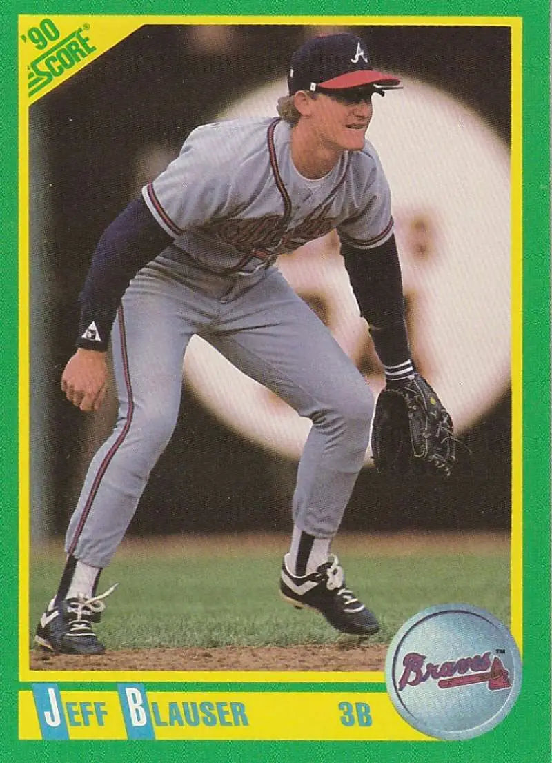 1990 Score #178 Jeff Blauser EX Excellent Atlanta Braves Baseball Card - Baseball Card Single