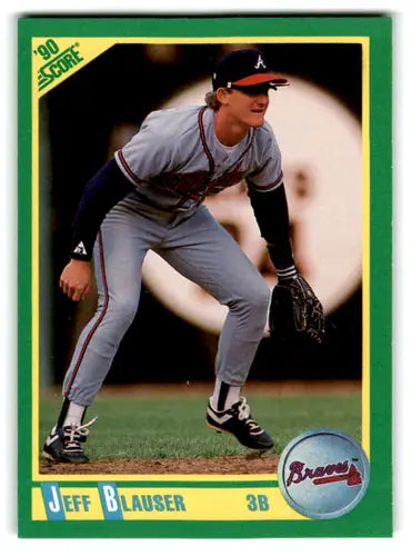 Original gloss Jeff Blauser baseball card from 1990 Score #178 Jeff Blauser NM-MT Braves