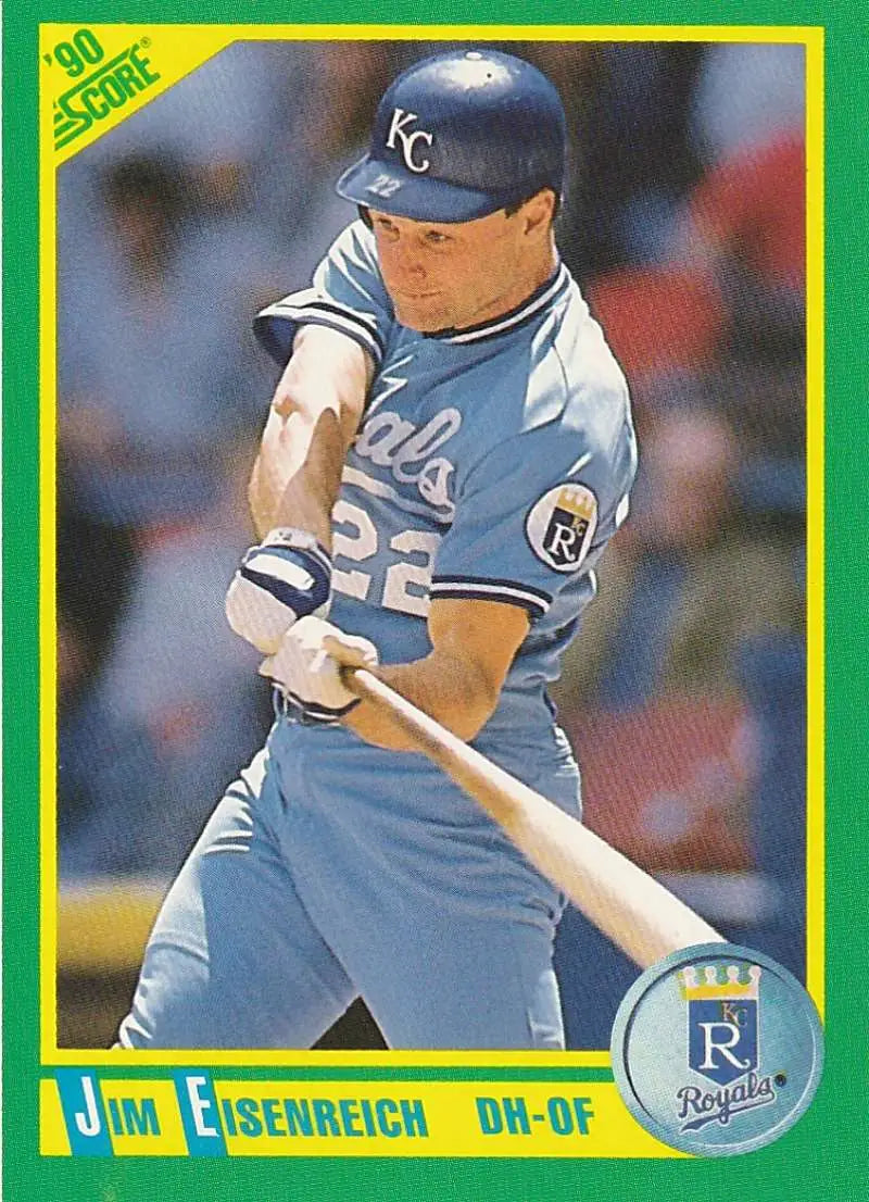 1990 Score #179 Jim Eisenreich EX Excellent Kansas City Royals Baseball Card - Baseball Card Single