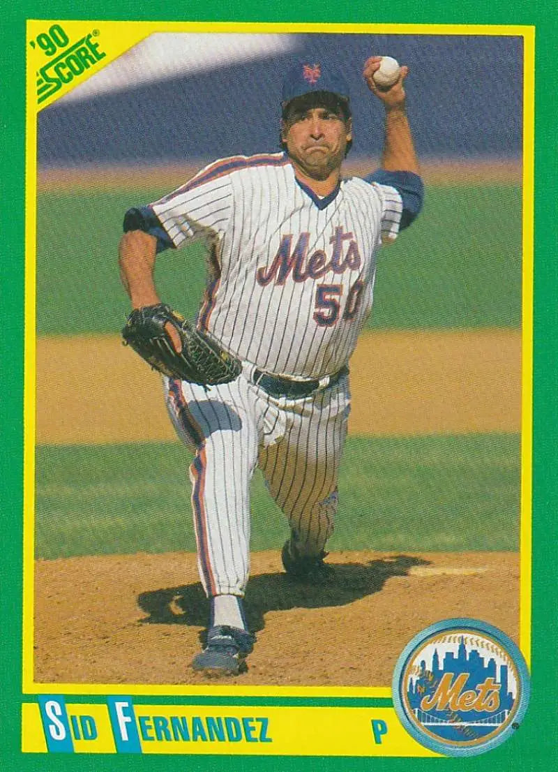 1990 Score #18 Sid Fernandez EX Excellent New York Mets Baseball Card - Baseball Card Single