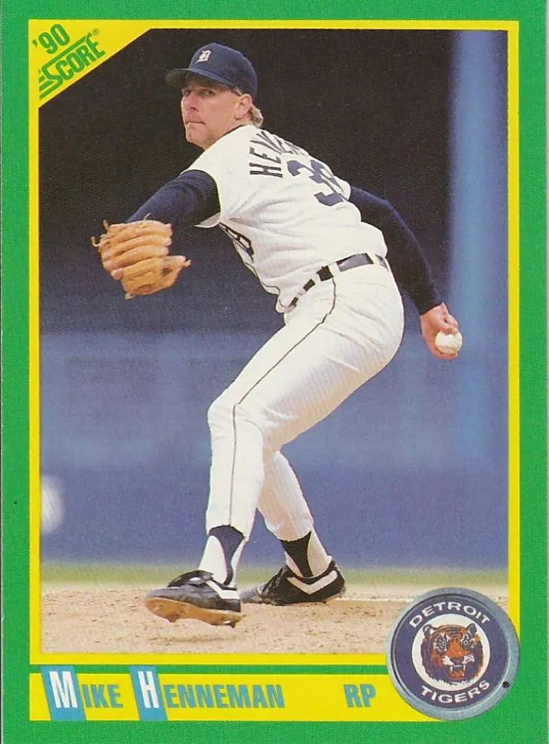 1990 Score #184 Mike Henneman EX Excellent Detroit Tigers Baseball Card