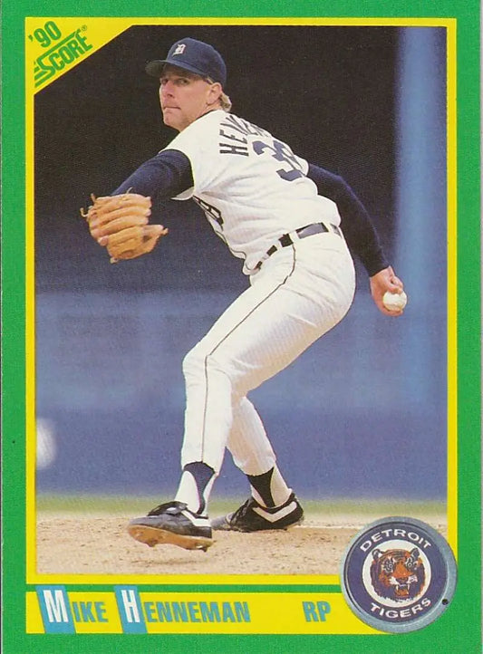 1990 Score #184 Mike Henneman EX Excellent Detroit Tigers Baseball Card