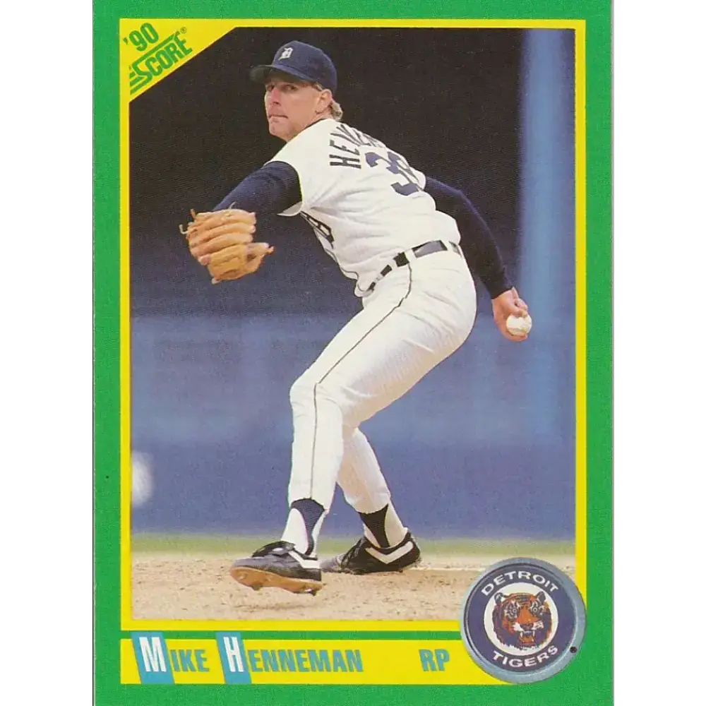 1990 Score #184 Mike Henneman NM-MT Detroit Tigers Baseball Card - Baseball Card Single