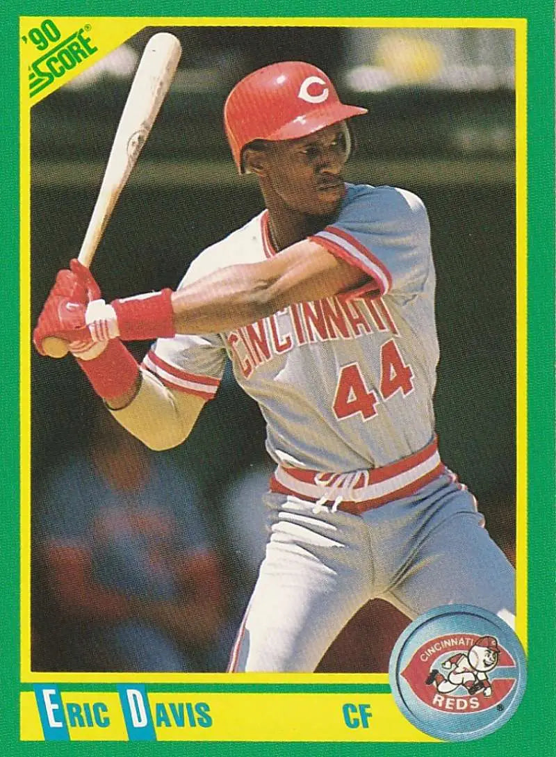 1990 Score #185 Eric Davis EX Excellent Cincinnati Reds Baseball Card - Baseball Card Single