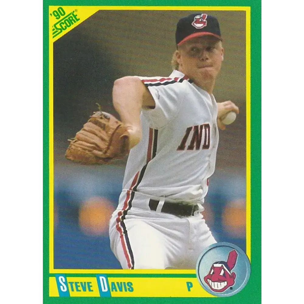 1990 Score #187 Steve Davis NM-MT RC Rookie Cleveland Indians Baseball Card - Baseball Card Single