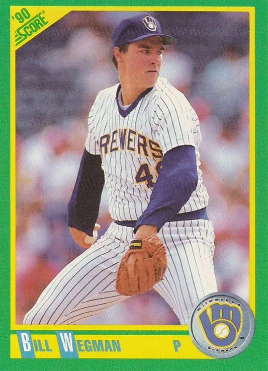 1990 Score #188 Bill Wegman EX Excellent Milwaukee Brewers Baseball Card