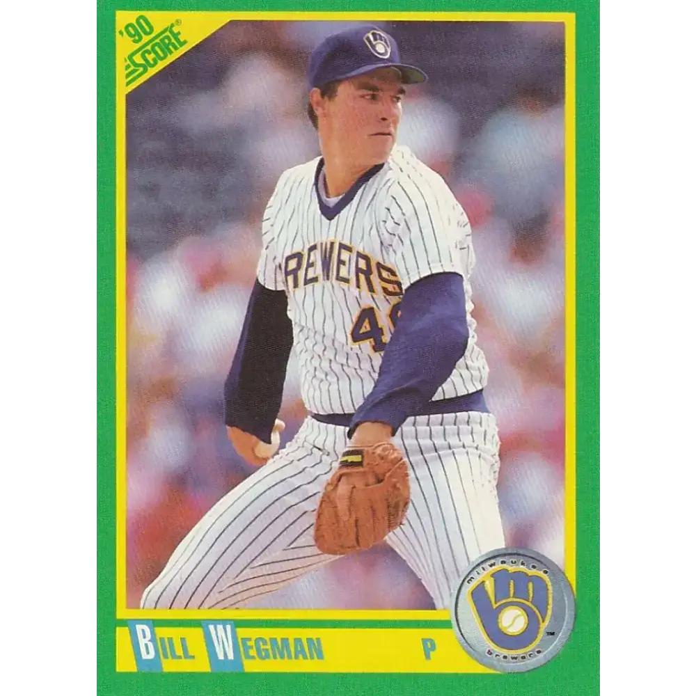 1990 Score #188 Bill Wegman NM-MT Milwaukee Brewers Baseball Card - Baseball Card Single
