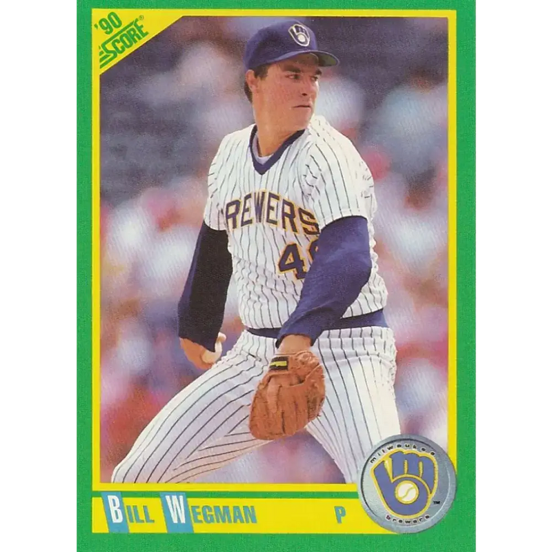 1990 Score #188 Bill Wegman NM-MT Milwaukee Brewers Baseball Card - Baseball Card Single