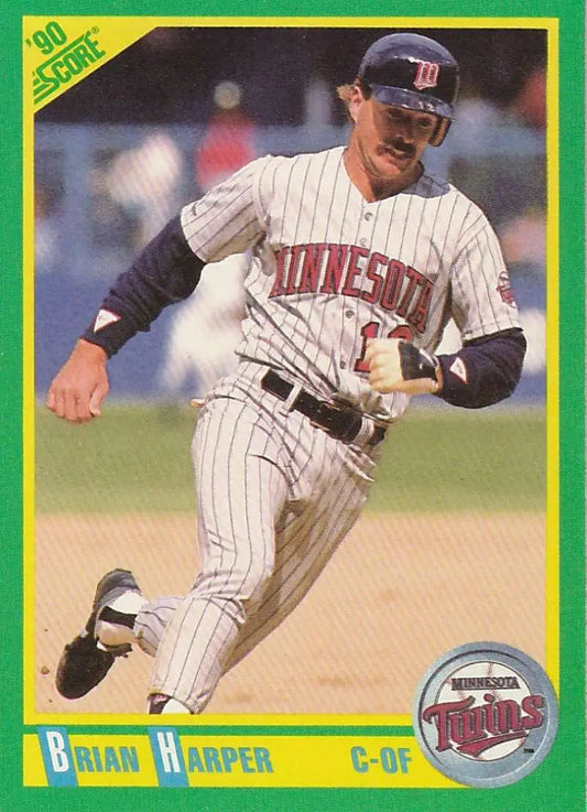 1990 Score #189 Brian Harper EX Excellent Minnesota Twins Baseball Card - Baseball Card Single