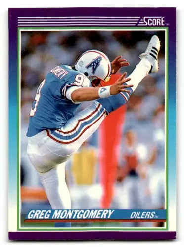 1990 Score #189 Greg Montgomery Houston Oilers Football Cards EX/NM ID:57429 - Football Card Single