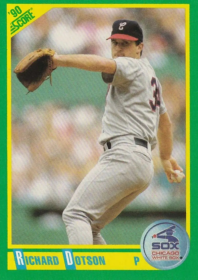 1990 Score #19 Richard Dotson EX Excellent Chicago White Sox Baseball Card - Baseball Card Single