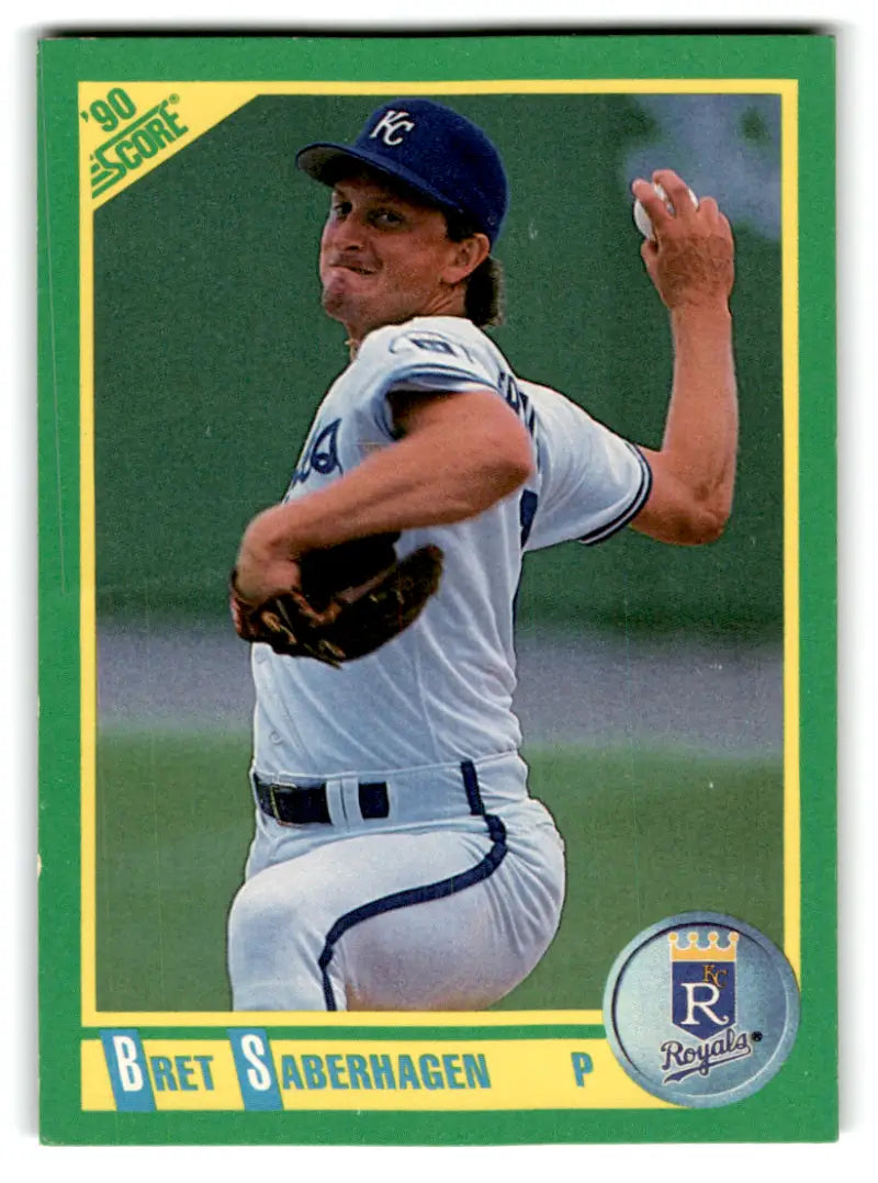 1990 Score #195b Bret Saberhagen COR NM-MT Royals ERR ID:70040 - Baseball Card Single