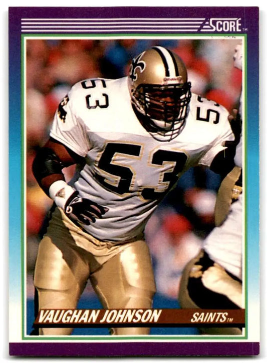 1990 Score #196 Vaughan Johnson NM-MT New Orleans Saints Football Card
