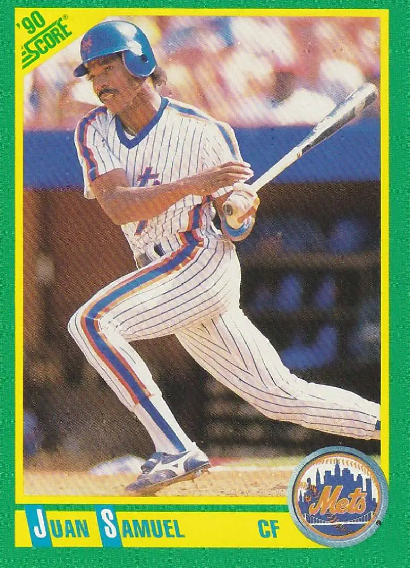 1990 Score #198 Juan Samuel EX Excellent New York Mets Baseball Card - Baseball Card Single