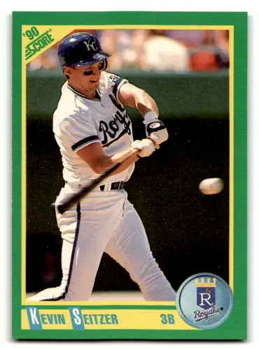 Original gloss Kevin Seitzer NM-MT baseball card from 1990 Score #199 Royals