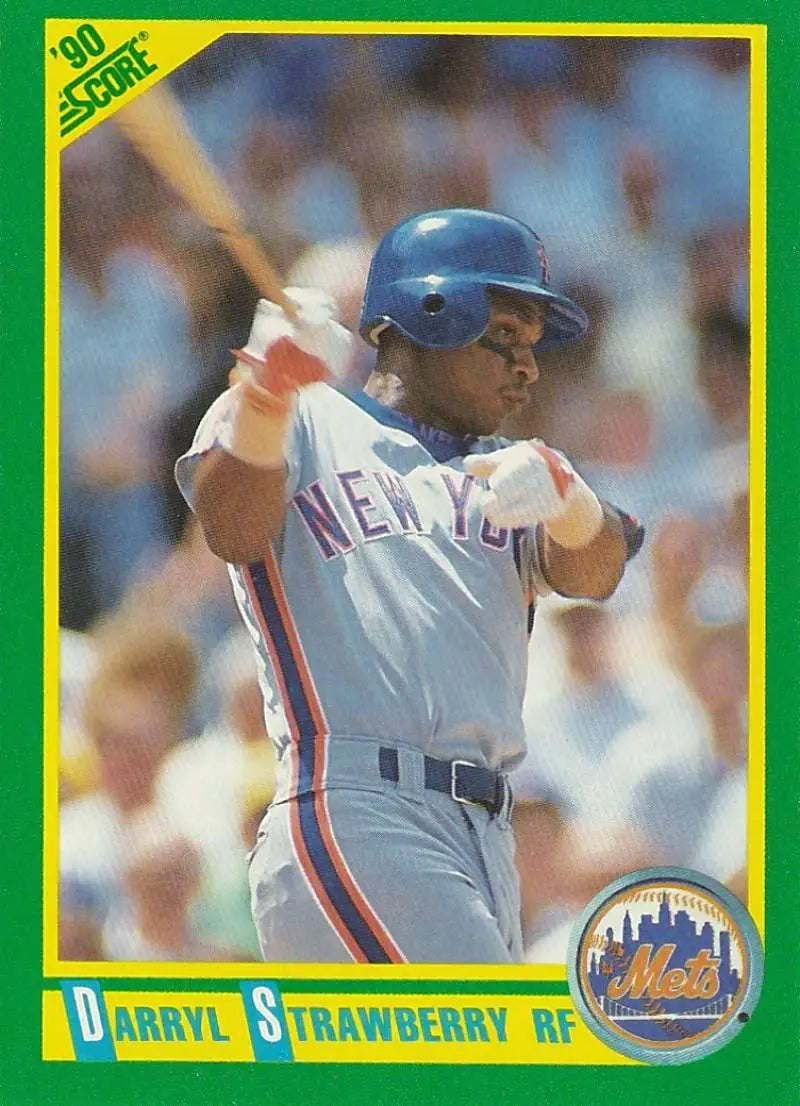 1990 Score #200 Darryl Strawberry EX Excellent New York Mets Baseball Card - Baseball Card Single