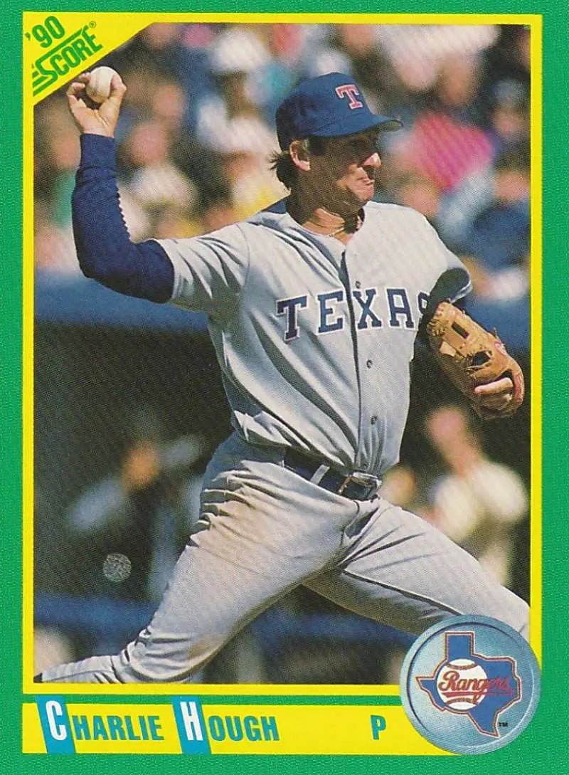 1990 Score #202 Charlie Hough EX Excellent Texas Rangers Baseball Card - Baseball Card Single