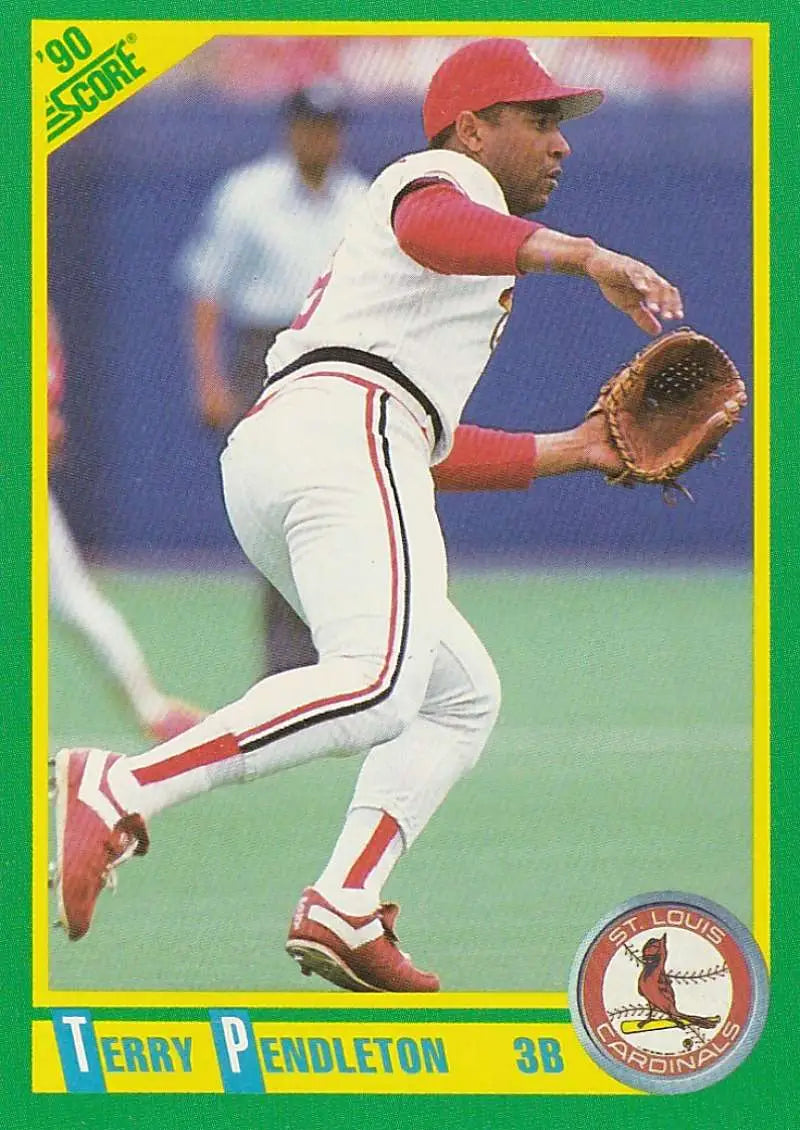 1990 Score #208 Terry Pendleton EX Excellent St. Louis Cardinals Baseball Card - Baseball Card Single