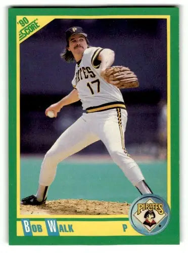 Original gloss Bob Walk Pittsburgh baseball card from 1990 Score #21 Pittsburgh Pirates