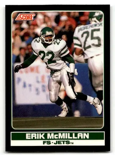 Erik McMillan Jets football card with original gloss from 1990 Score series