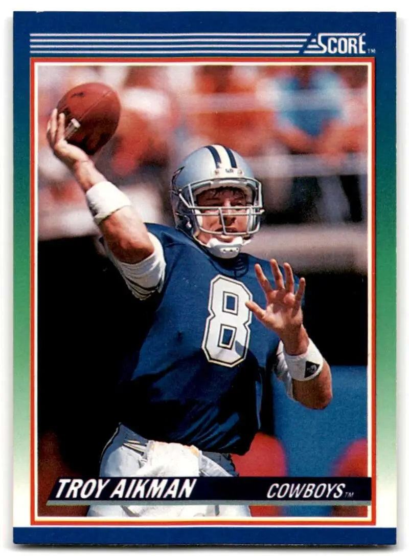 1990 Score #21 Troy Aikman NM-MT Dallas Cowboys Football Card - Football Card Single