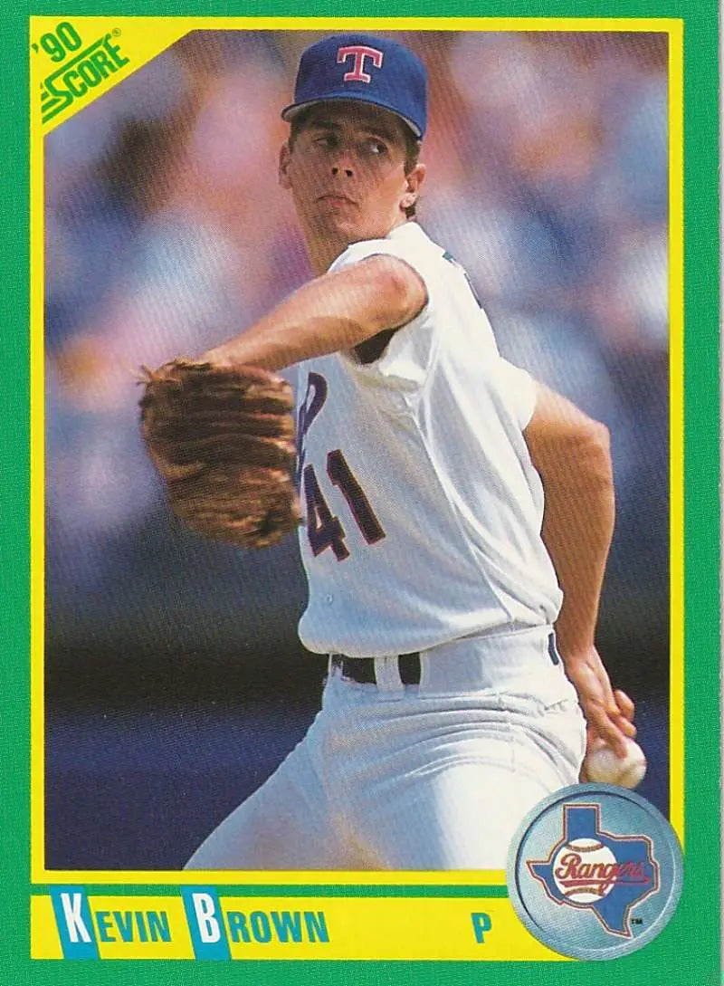 1990 Score #210 Kevin Brown EX Excellent Texas Rangers Baseball Card - Baseball Card Single