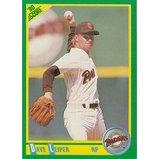 1990 Score #212 Dave Leiper NM-MT San Diego Padres Baseball Card - Baseball Card Single