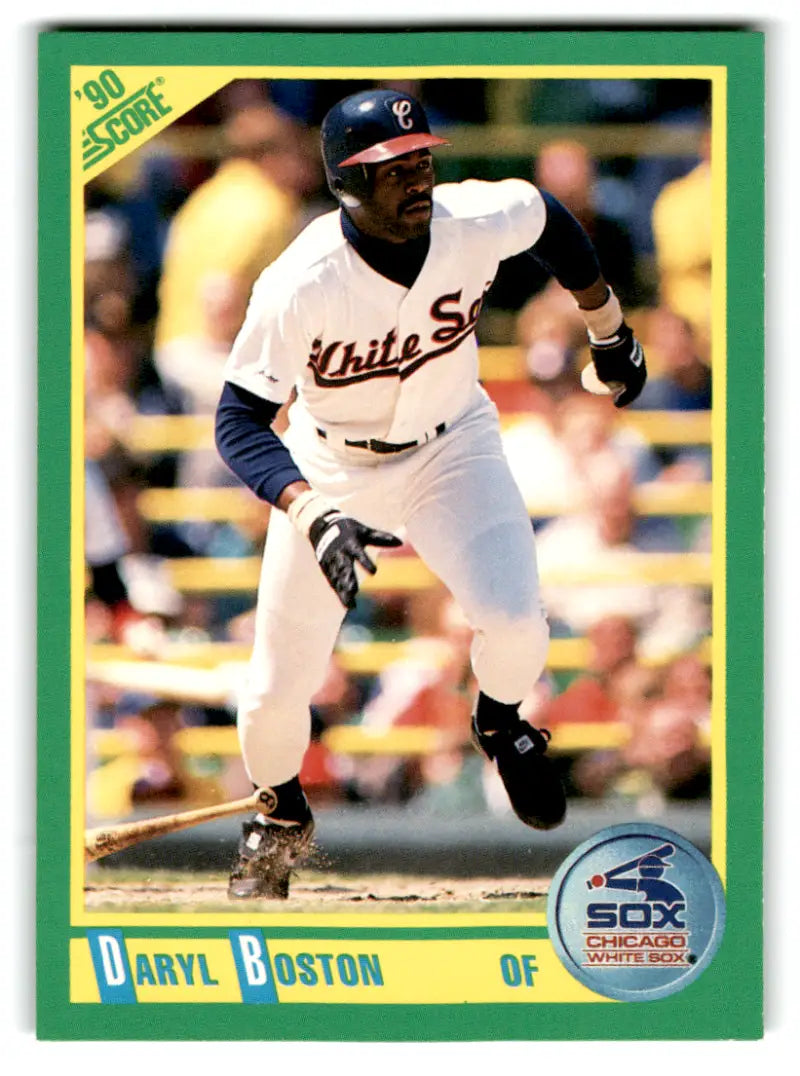 1990 Score Daryl Boston White Sox baseball card with original gloss NM-MT display