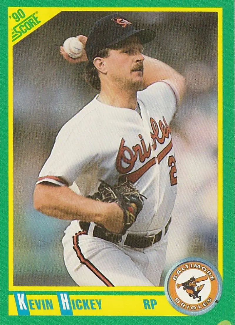 1990 Score #214 Kevin Hickey EX Excellent Baltimore Orioles Baseball Card - Baseball Card Single