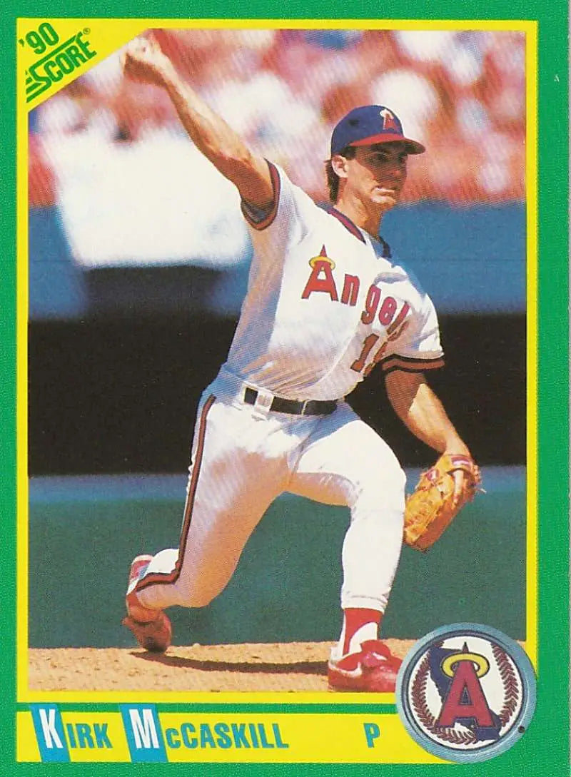 1990 Score #217 Kirk McCaskill EX Excellent California Angels Baseball Card - Baseball Card Single