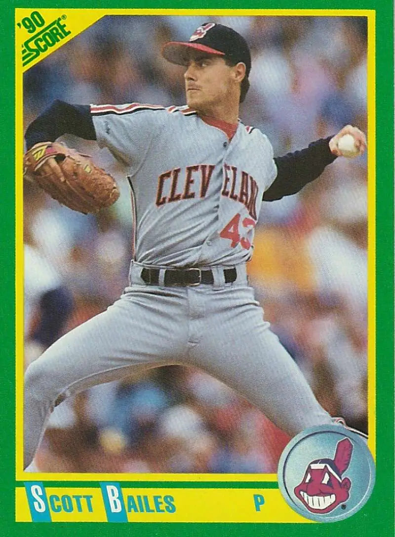 1990 Score #218 Scott Bailes EX Excellent Cleveland Indians Baseball Card - Baseball Card Single