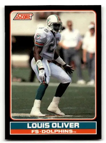 Miami Dolphins Louis Oliver football card with original gloss in NM-MT condition