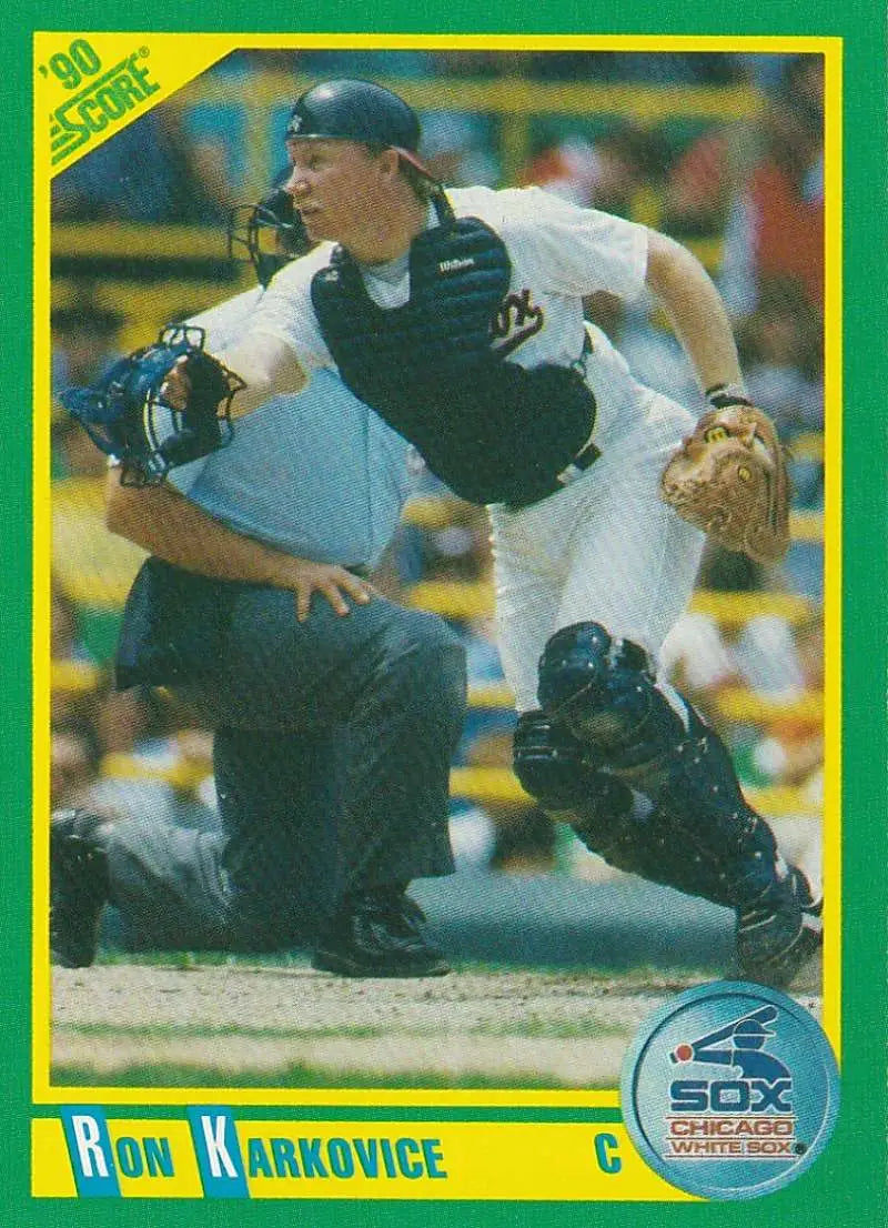 1990 Score #22 Ron Karkovice EX Excellent Chicago White Sox Baseball Card - Baseball Card Single